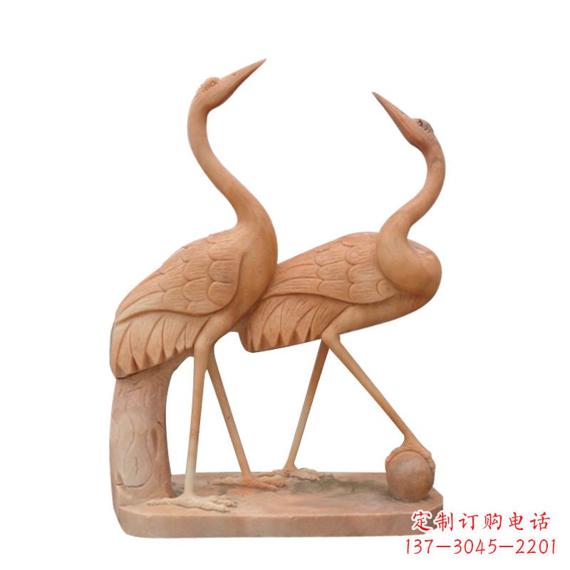 河南汉白玉花仙鹤雕塑,是来自中领雕塑的一件精…