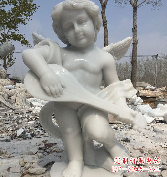 河南汉白玉小天使公园西方人物石雕 (2)