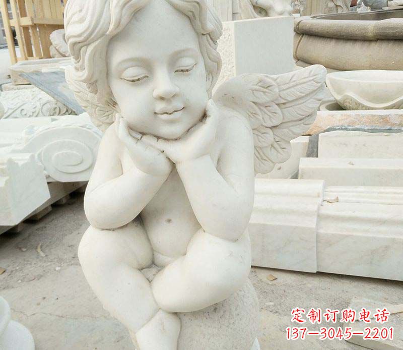 河南汉白玉小天使西方儿童石雕,让孩子们拥有属于自己的天使