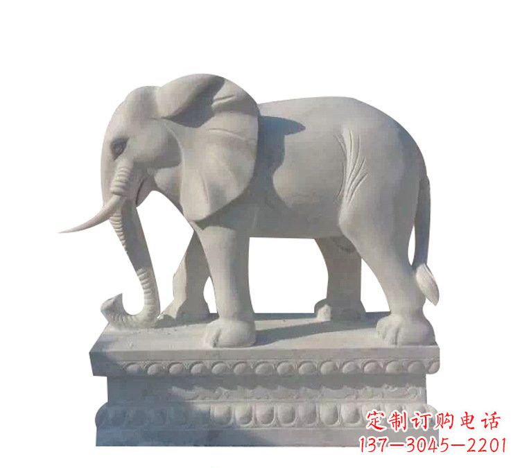 河南精美绝伦的汉白玉大象雕塑