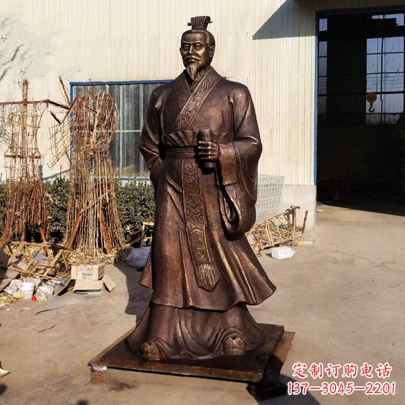 河南高质量汉武帝刘彻铜雕塑像