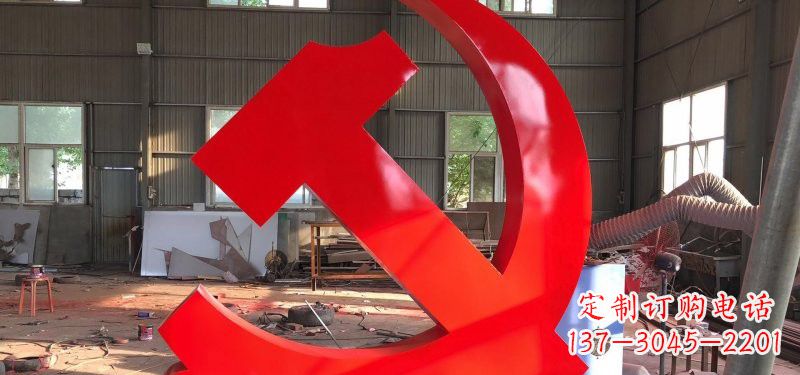 河南河南不锈钢党徽雕塑,精致而完美
