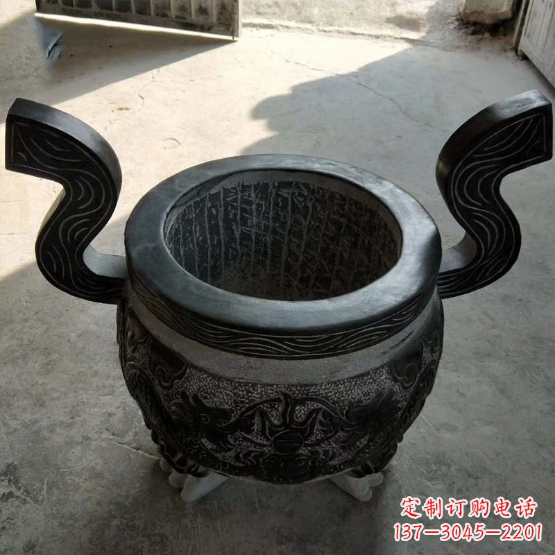 河南中领雕塑:非凡的黑色石头香炉雕塑