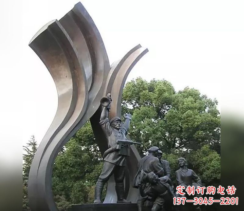 河南红军英烈雕塑,永记中国英雄