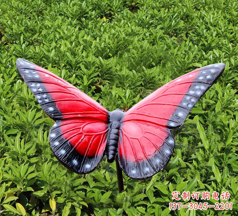 河南红色玻璃钢蝴蝶雕塑