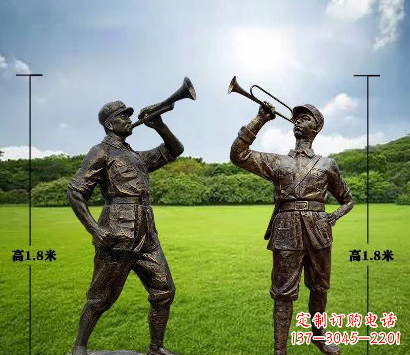 河南红色文化主题红军铜雕112