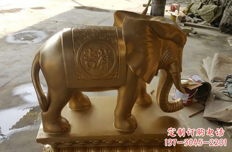 河南湖南玻璃钢仿铜大象雕塑,为您展示艺术之美