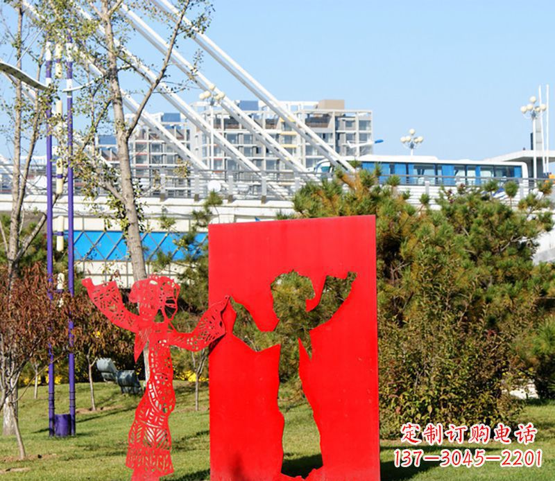 河南全新设计:不锈钢皮影戏雕塑