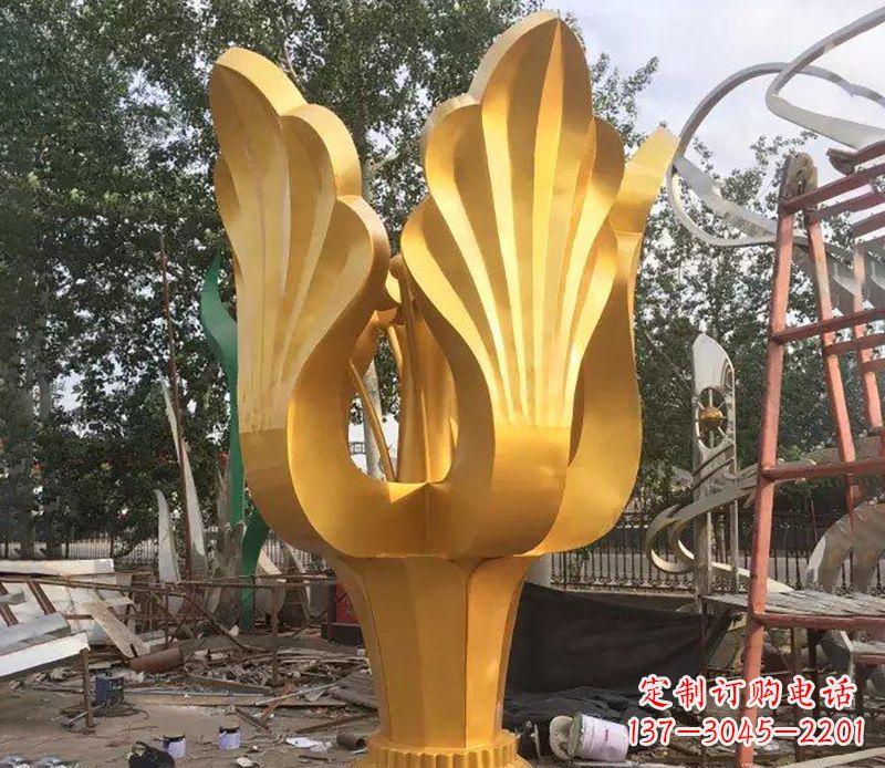 河南精美紫荆花不锈钢雕塑