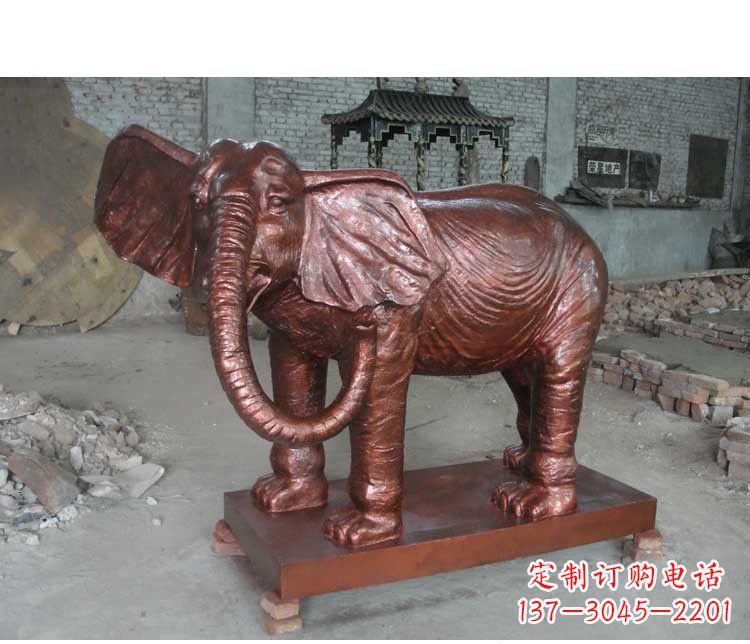 河南艺术展现——户外大象铜雕塑