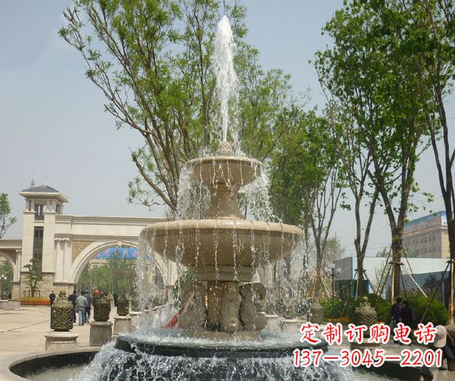 河南户外多层喷泉石雕_2