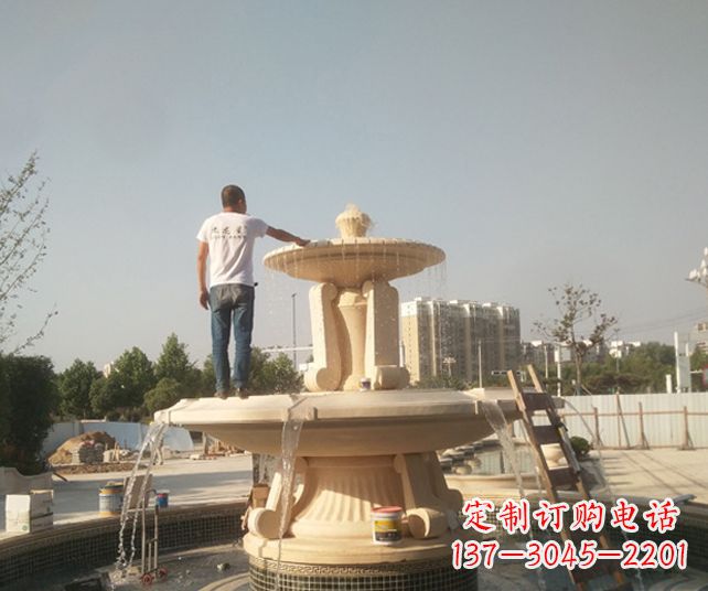 河南户外多层喷泉石雕_1
