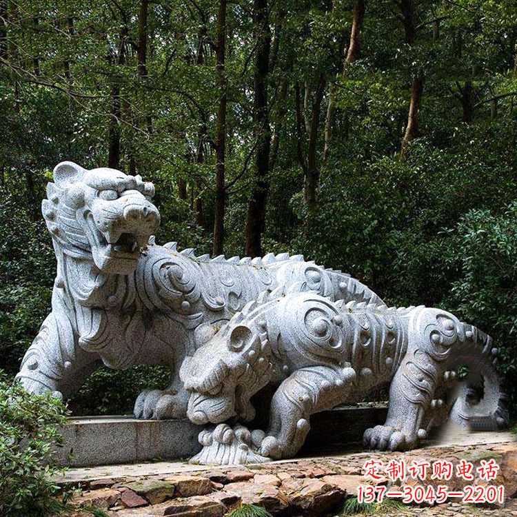 河南花岗岩抽象石雕老虎园林动物雕塑