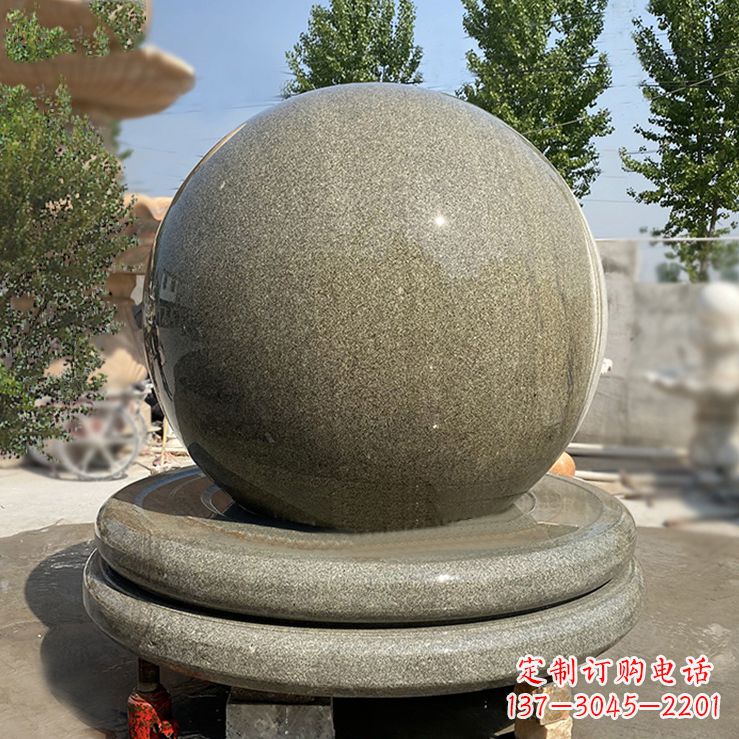 河南中领雕塑的花岗岩风水球雕塑是一种独特而优…