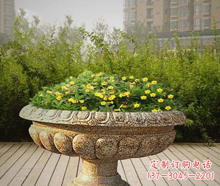 河南精美雕刻的花岗岩花盆驰骋提供