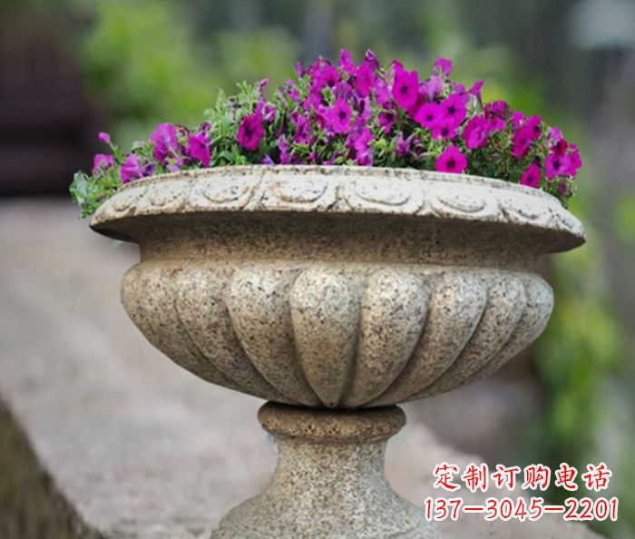 河南专业的花岗岩花盆石雕