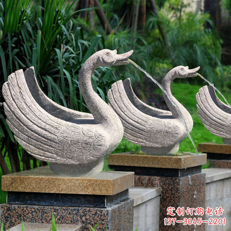 河南尊贵的花岗岩天鹅喷水雕塑