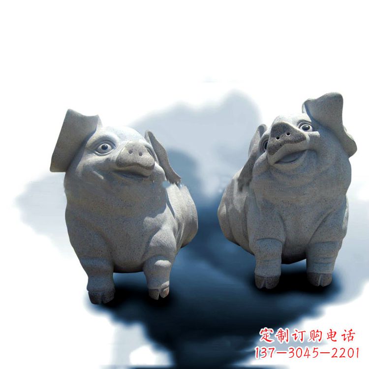 河南花岗岩动物雕塑-可爱的福猪