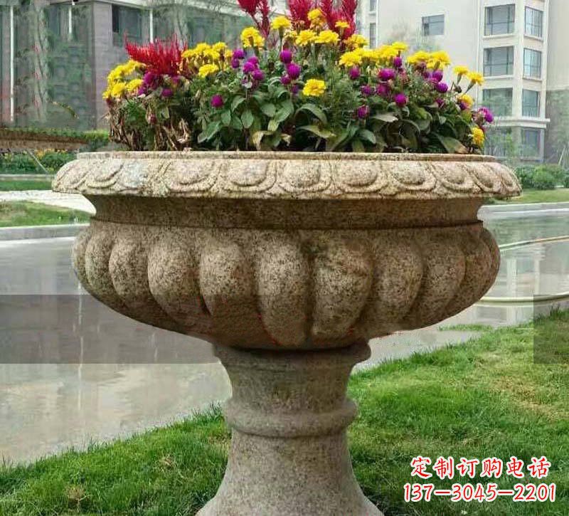 河南花岗岩小区花盆石雕,精美绝伦