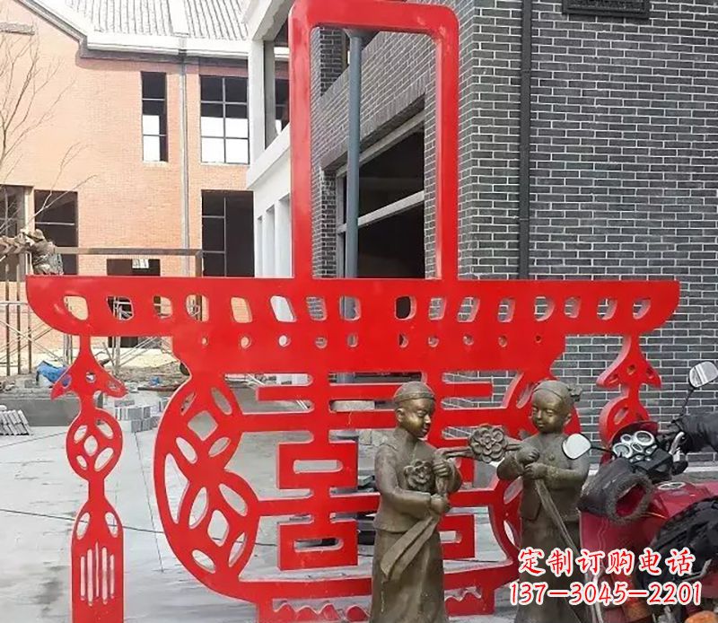河南花篮剪纸雕塑不锈钢