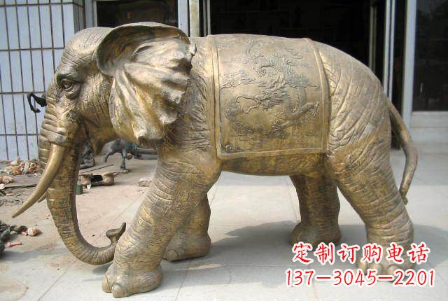 河南黄铜大象雕塑 (2)