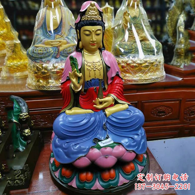 河南黄铜观音雕像,让您的家居增添神秘感