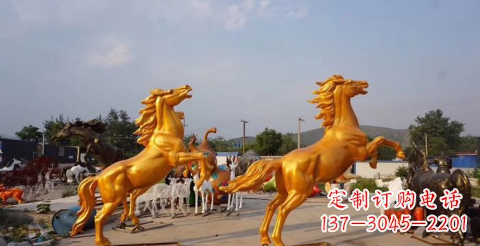 河南高品质黄铜色奔马铜雕