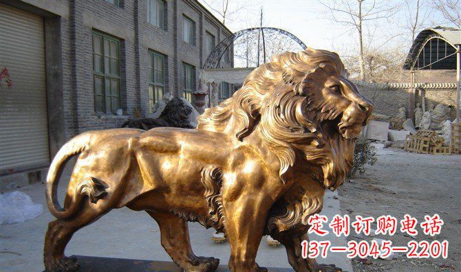 河南黄铜精美西洋狮子铜雕