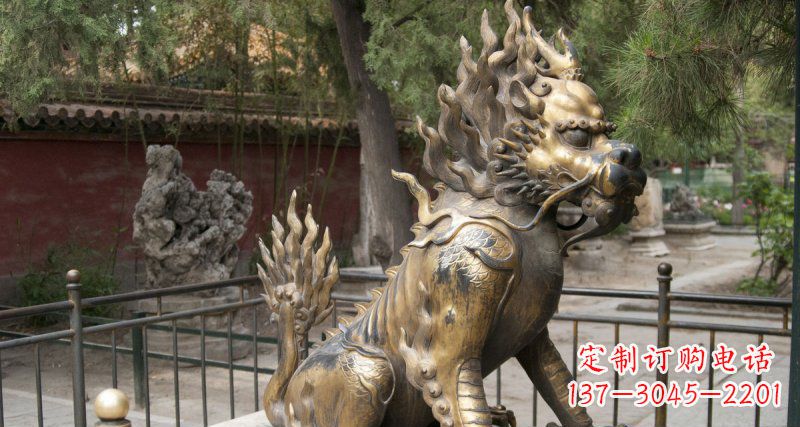 河南钜惠雅致:优质黄铜铸铜麒麟雕塑