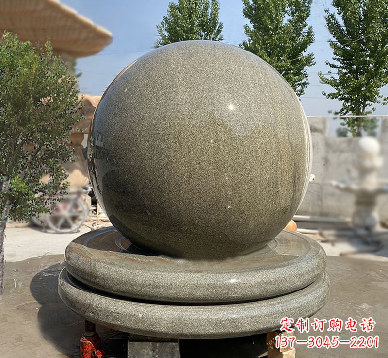 河南黄锈石风水球