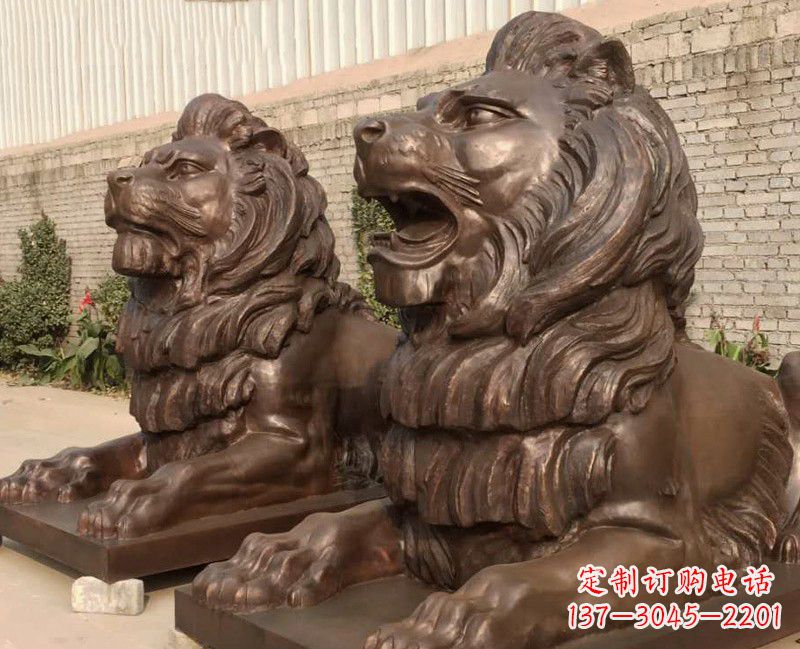 河南汇丰铜雕狮子,威武雄壮