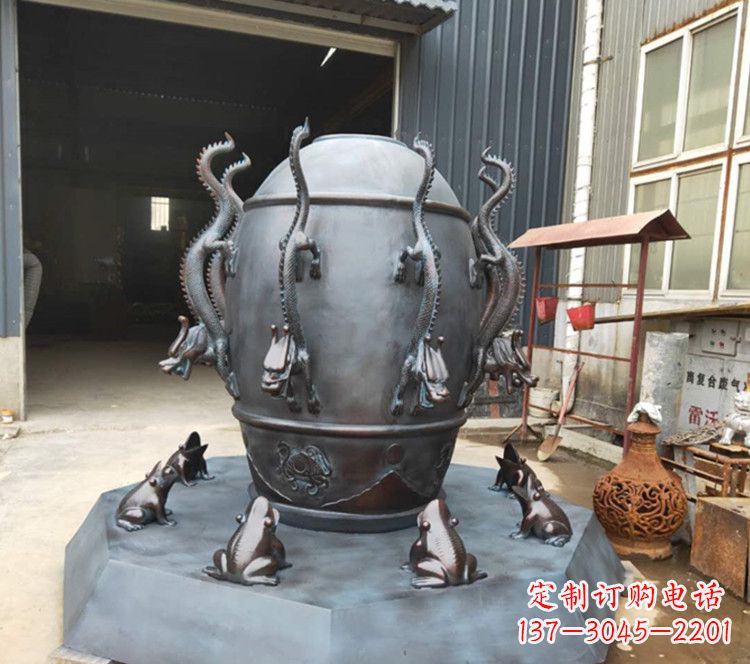 河南浑天仪玻璃钢仿铜雕塑,活跃校园景观