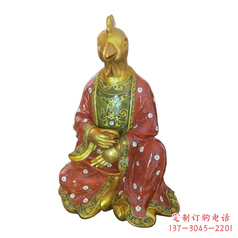 河南玻璃钢彩绘生肖雕塑