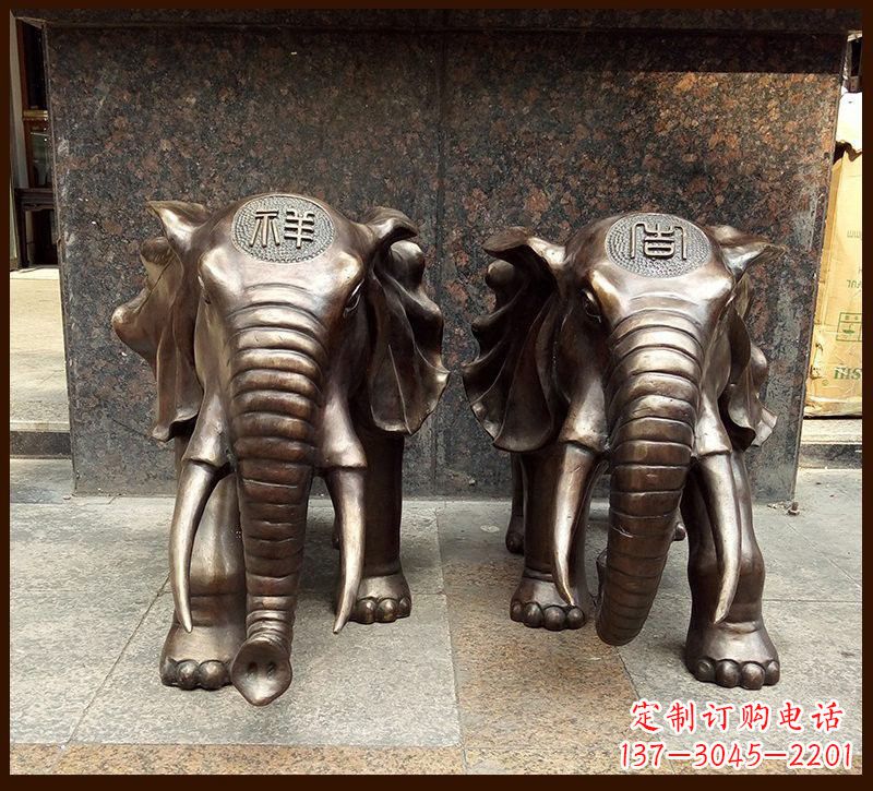 河南传承文化铸就完美雕塑——吉祥大象铜雕