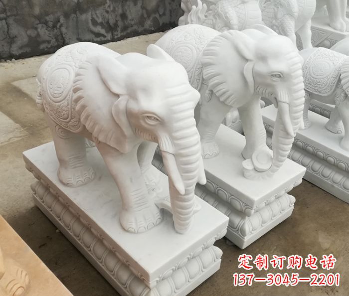 河南增添吉祥气息的玉质大象雕塑