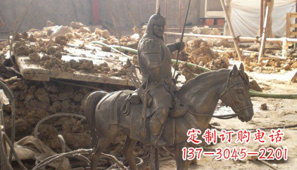河南将军骑马古代铜雕