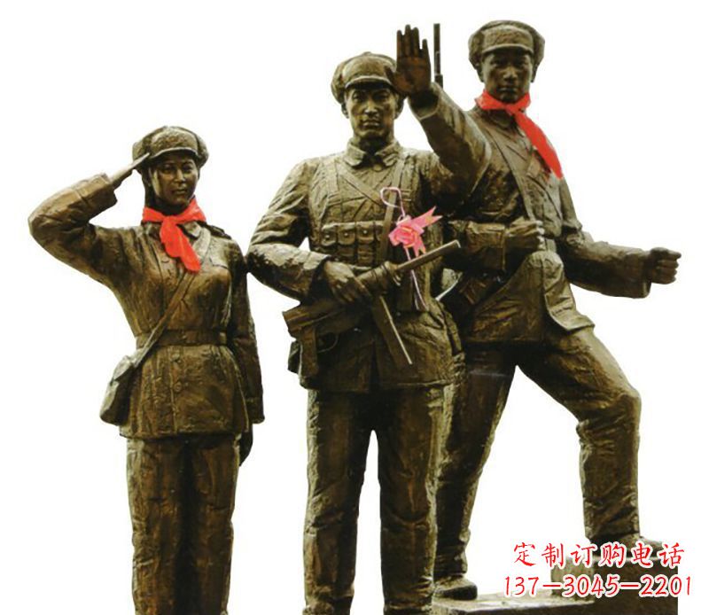 河南解放军战士人物铜雕