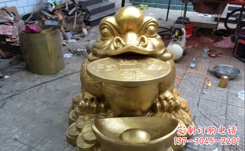 河南金蟾招财动物铜雕 (2)