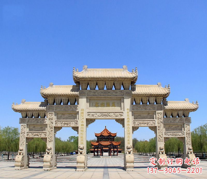 河南中领雕塑:专业定制大型建筑牌坊雕塑