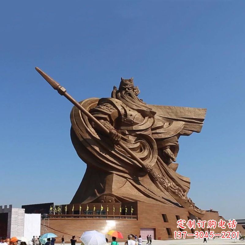 河南景区大型历史名人铸铜武圣关公景观雕塑