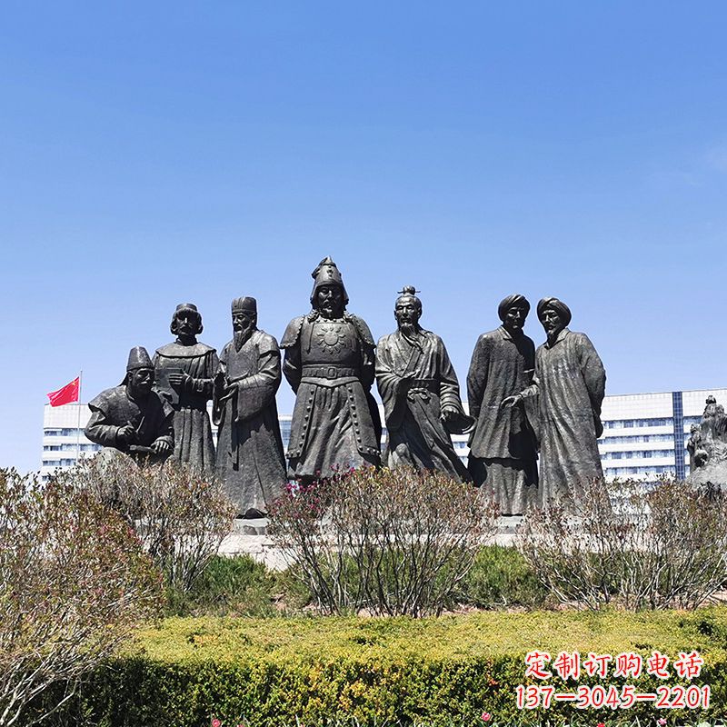 河南完美再现成吉思汗的青铜雕塑