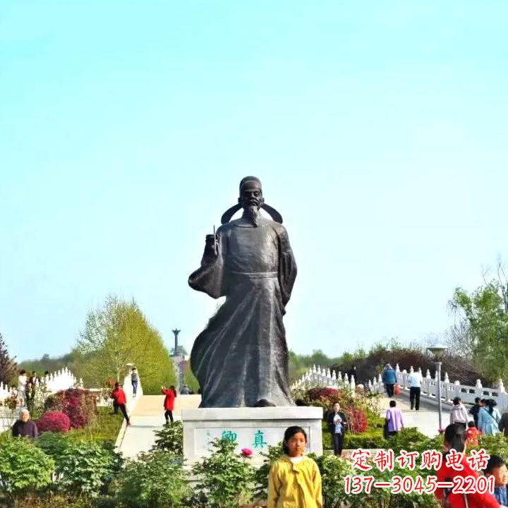 河南精美颜真卿铜雕塑像