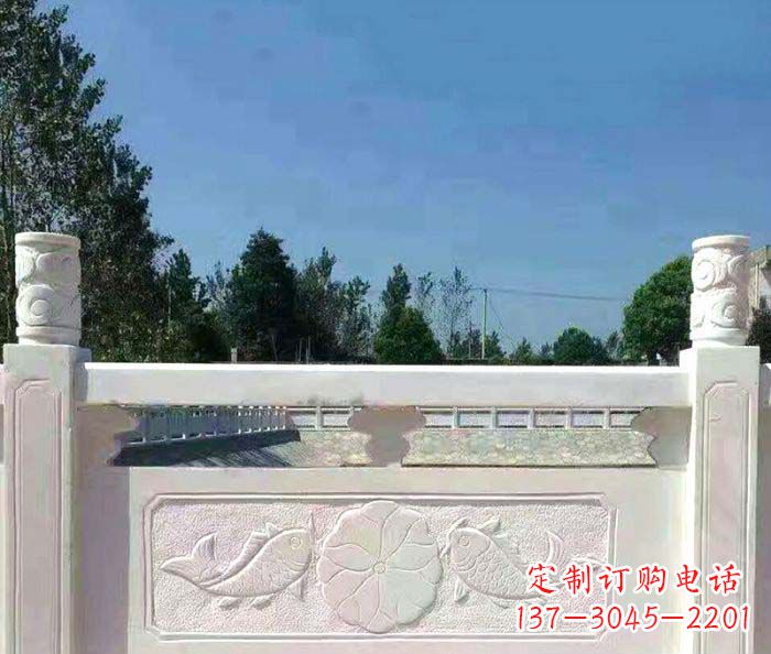 河南精美汉白玉石浮雕栏板
