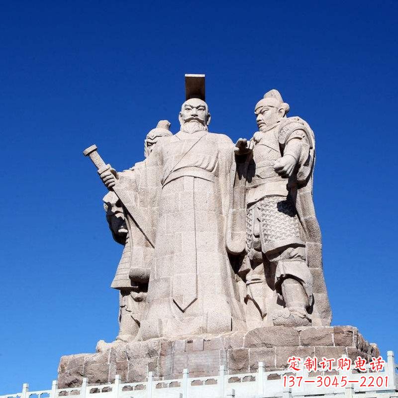 河南精美绝伦的汉武帝刘彻大型石雕景观雕塑