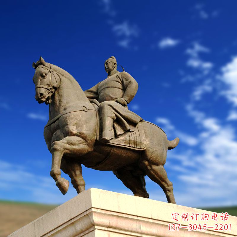 河南领雕塑正大光明:李世民骑马景观雕塑