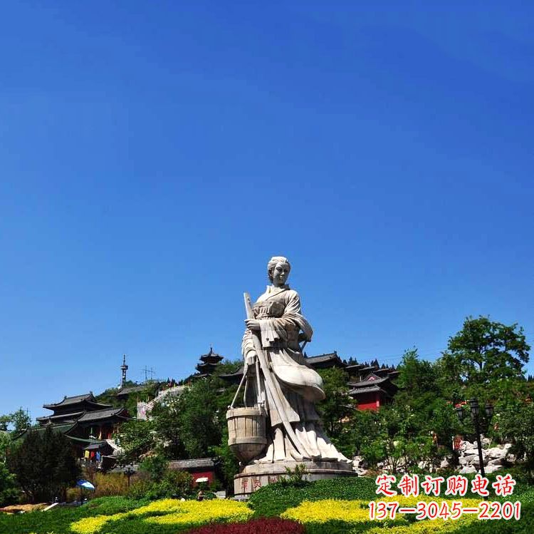 河南美女雕塑,用精美石料表现传统美