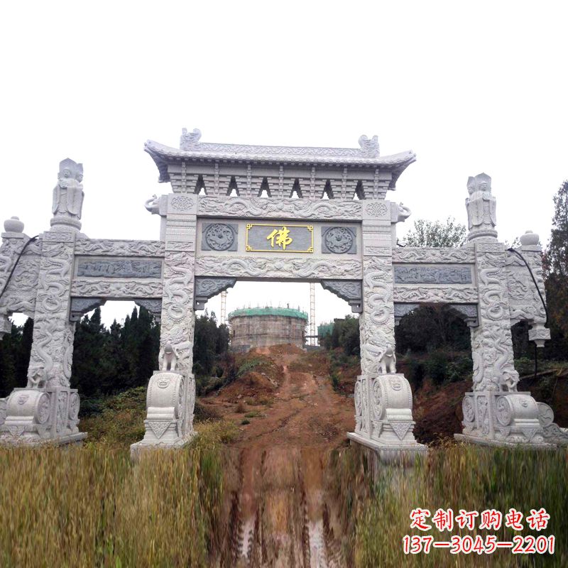 河南景区入口石牌坊雕塑,为您塑造独一无二的精美雕塑
