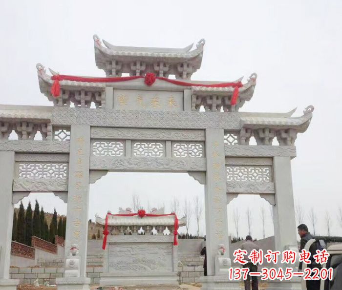 河南景区三门牌坊石雕 (14)