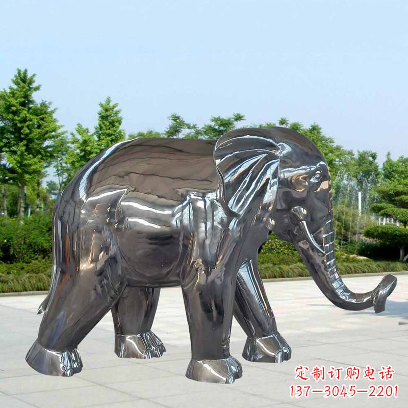 河南镜面不锈钢大象雕塑,令人惊叹的艺术品