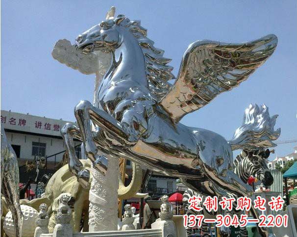 河南镜面不锈钢飞马雕塑